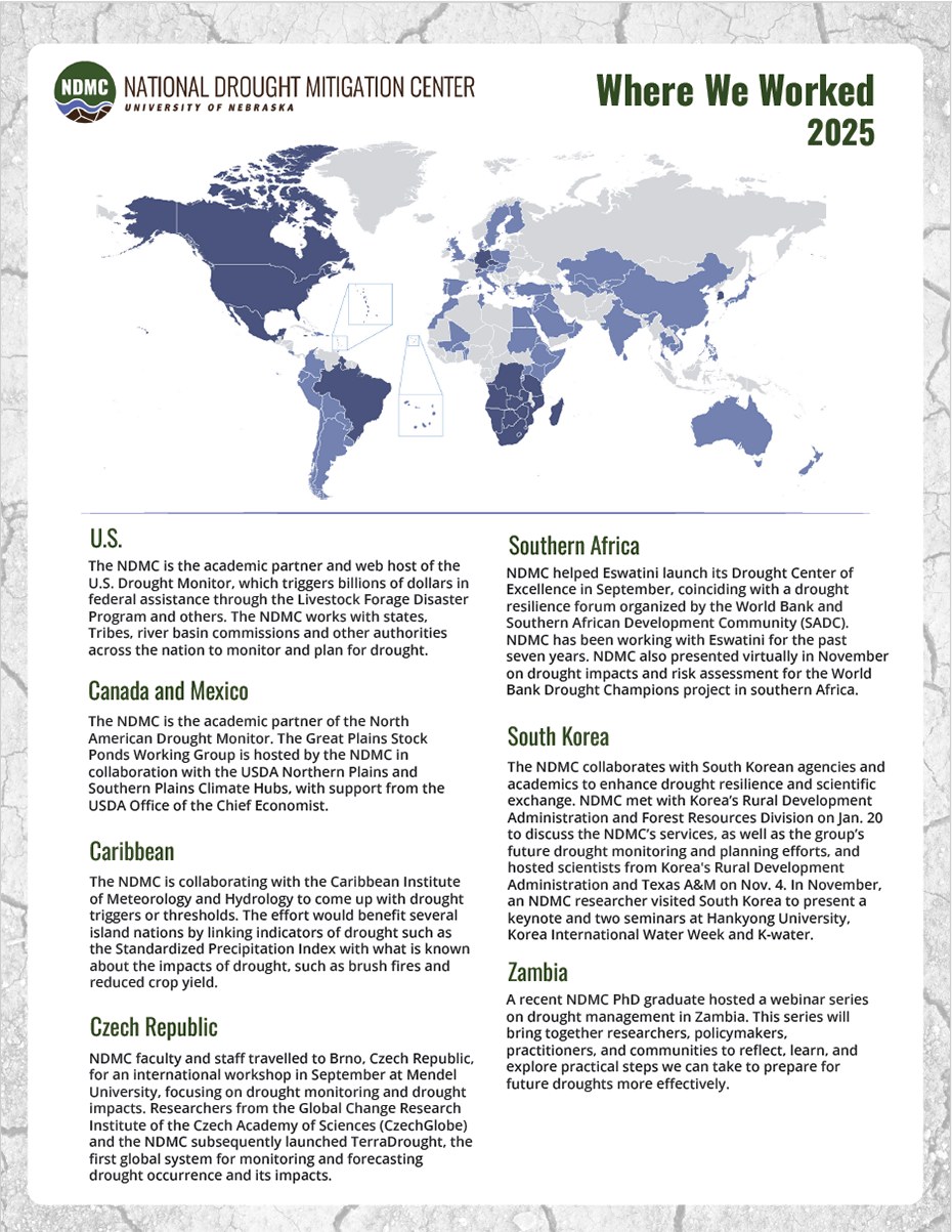 NDMC – Where We Worked